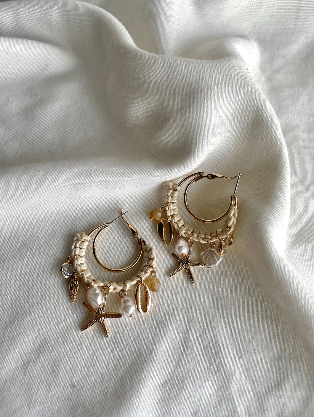 All about the Beach Shell Hoop Earrings